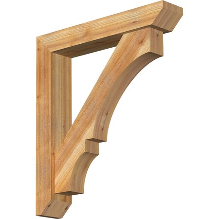 Ekena Millwork Balboa Slat Rough Sawn Bracket w/ Offset Brace, Western Red Cedar, 6"W x 32"D x 36"H BKT0604X32X36BOA06RWR